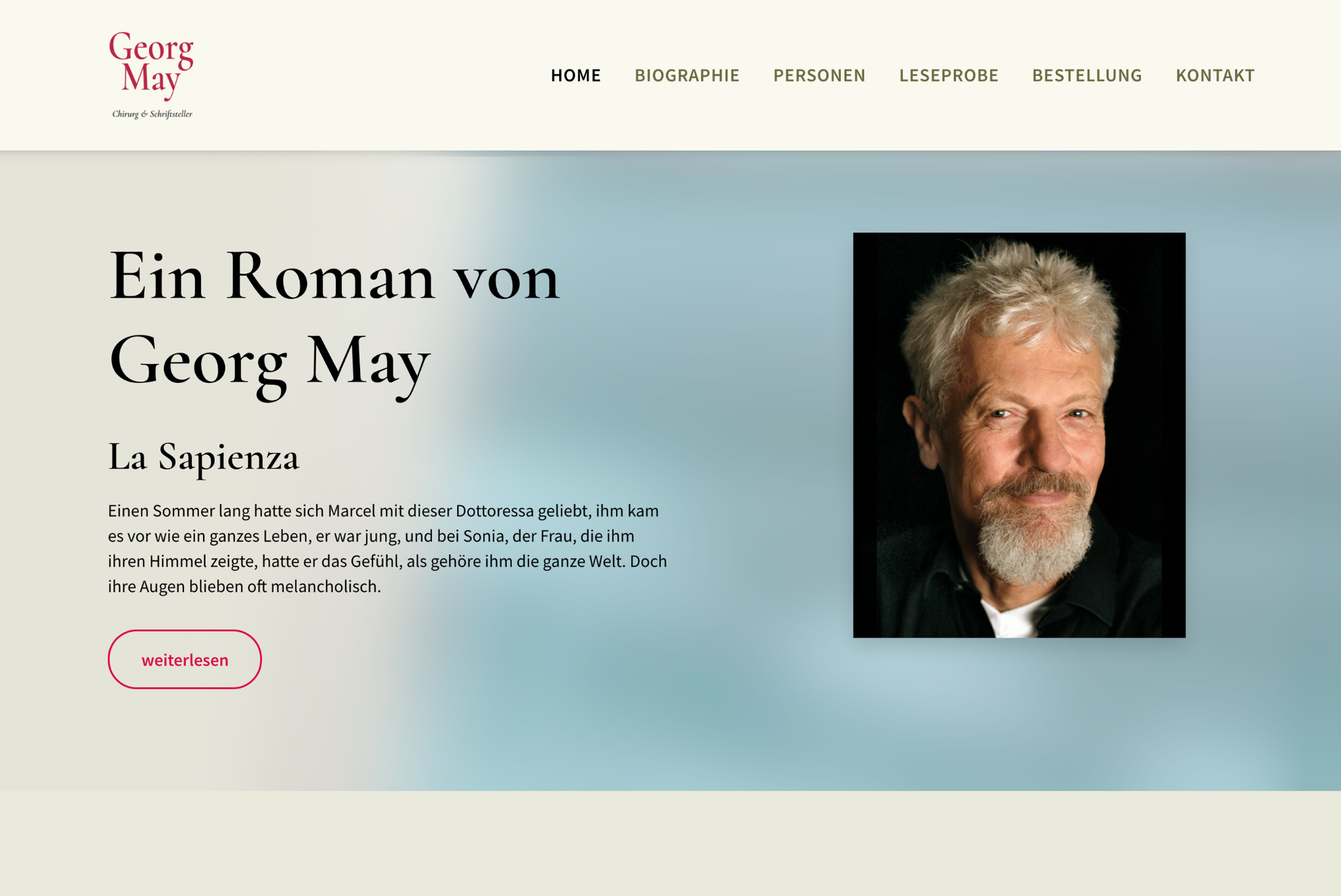Website für den Chirurgen und Schriftsteller Georg May